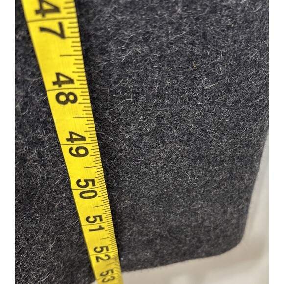 Eddie Bauer Long Hooded Winter Coat Womens XL Tall Charcoal Gray Wool button up - Picture 6 of 11